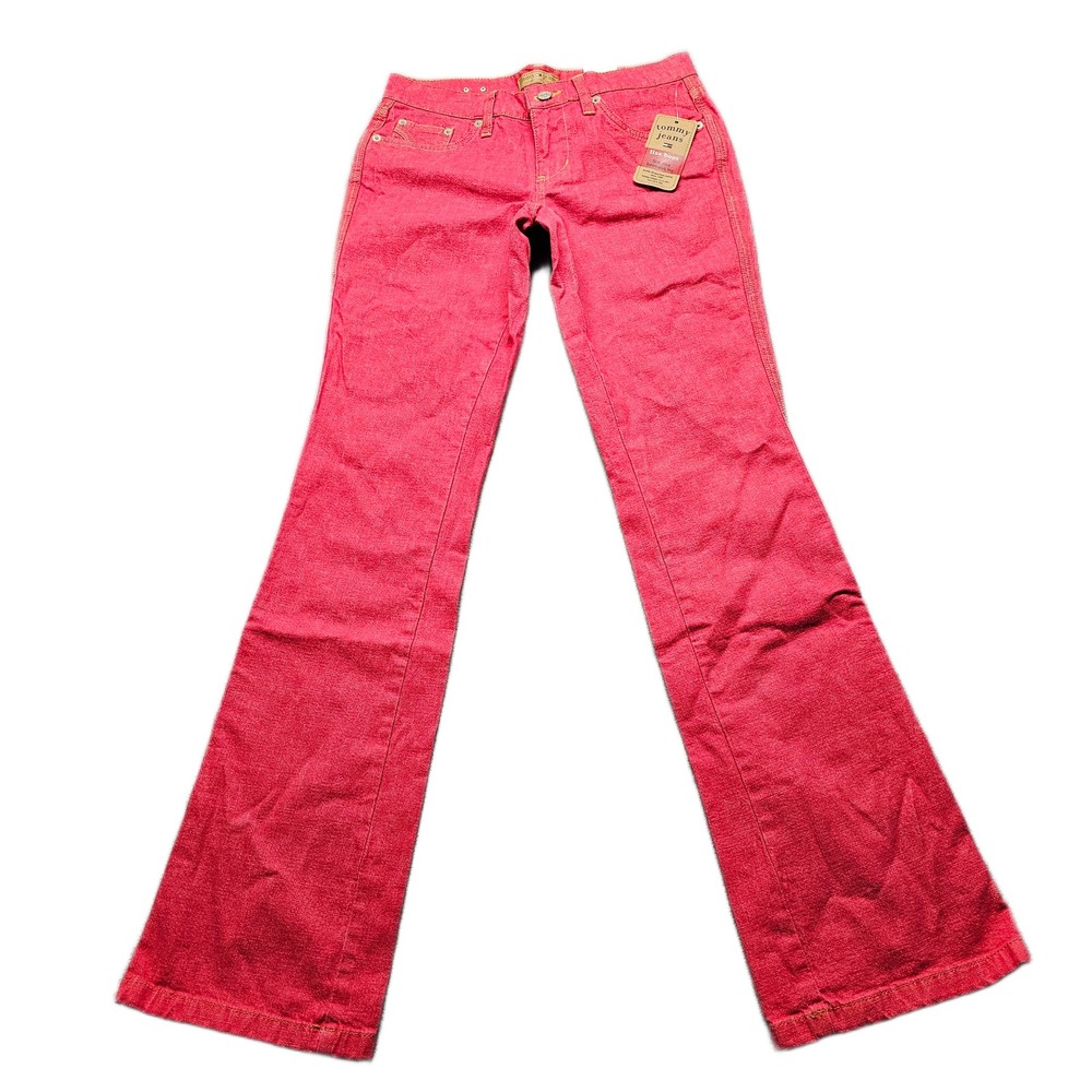 Tommy‎ Hilfiger Lisa Boot Jeans Womens 3 Denim Red Low Rise Stretch Streetwear